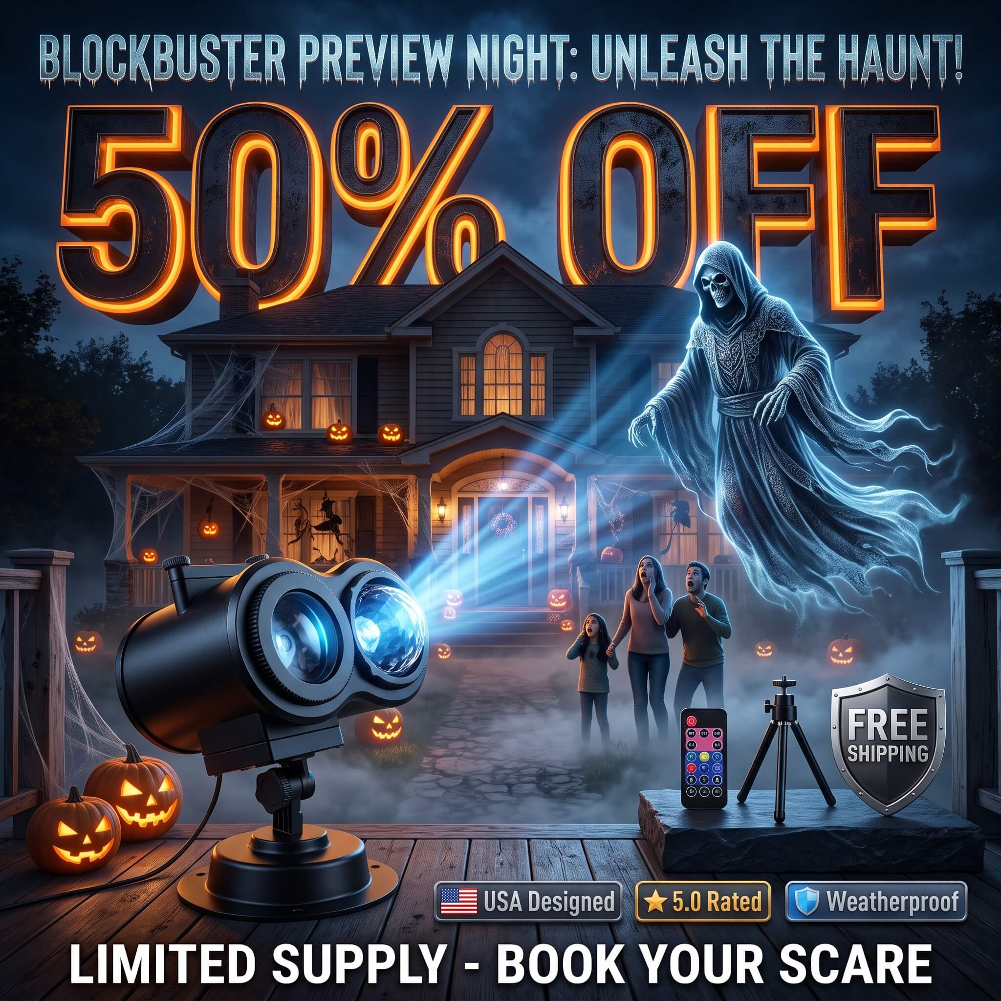 Transform Your Estate: The Elite 32ft AI-Cinematic Halloween Projector