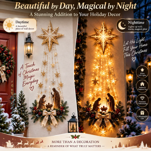 Warm Glow Angel Wings LED Nativity Wall Light