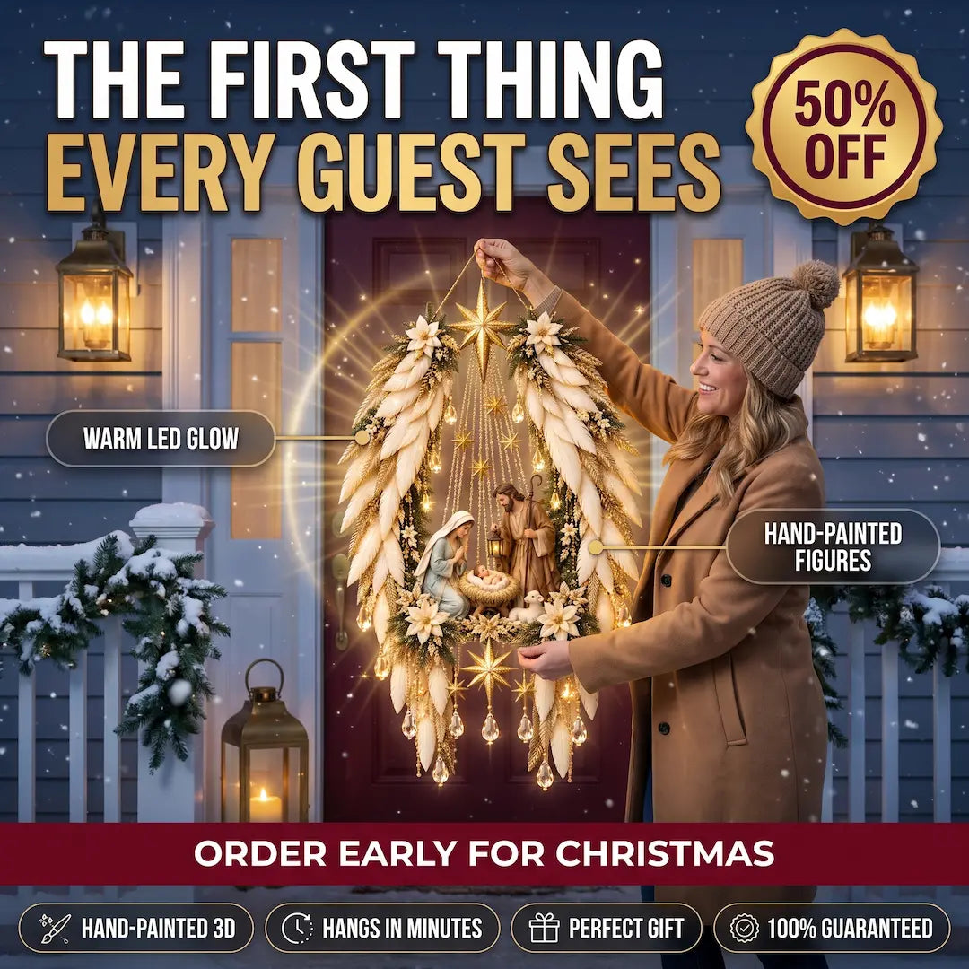 Warm Glow Angel Wings LED Nativity Wall Light