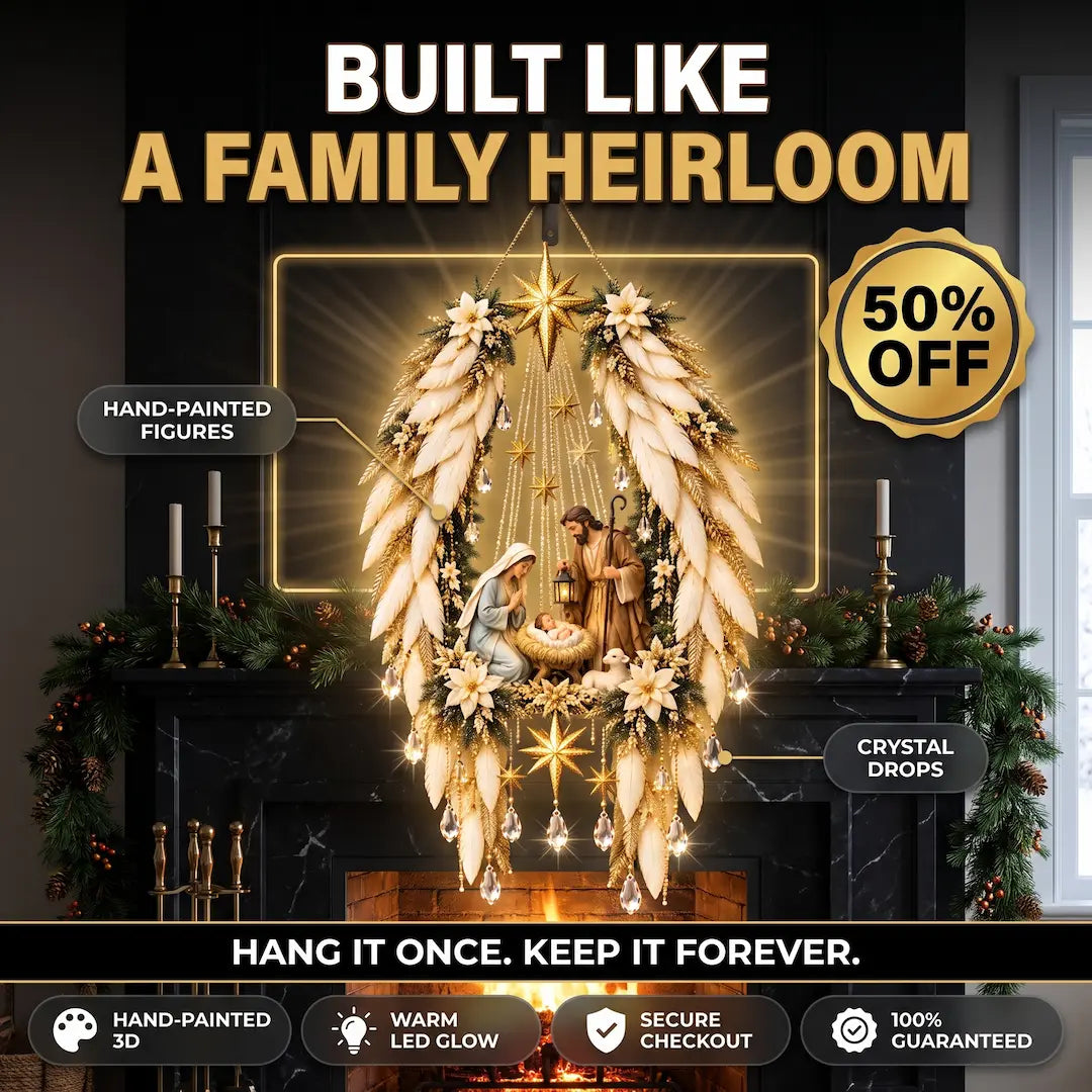 Warm Glow Angel Wings LED Nativity Wall Light