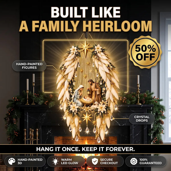 Warm Glow Angel Wings LED Nativity Wall Light
